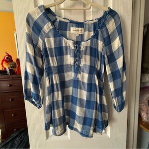 Abercrombie and Fitch Plaid Lace-Up Shirt